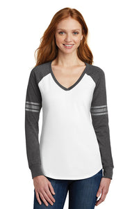 District Womens Game Long Sleeve V-Neck Tee