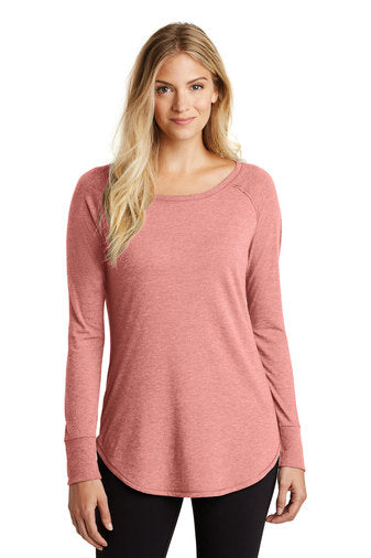 District Women's Perfect Tri Long Sleeve Tunic Blush Frost