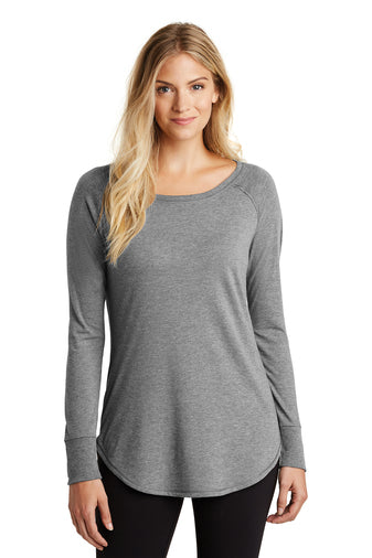 District Women's Perfect Tri Long Sleeve Tunic Grey Frost