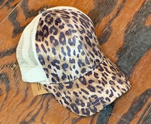 Load image into Gallery viewer, Leopard Print High Ponytail CC Ball Cap

