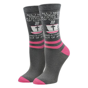 Pink Coffee Jesus Socks