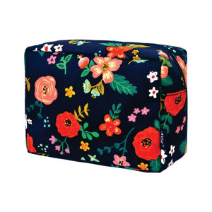 Large Cosmetic Case Travel Pouch - Floral Print
