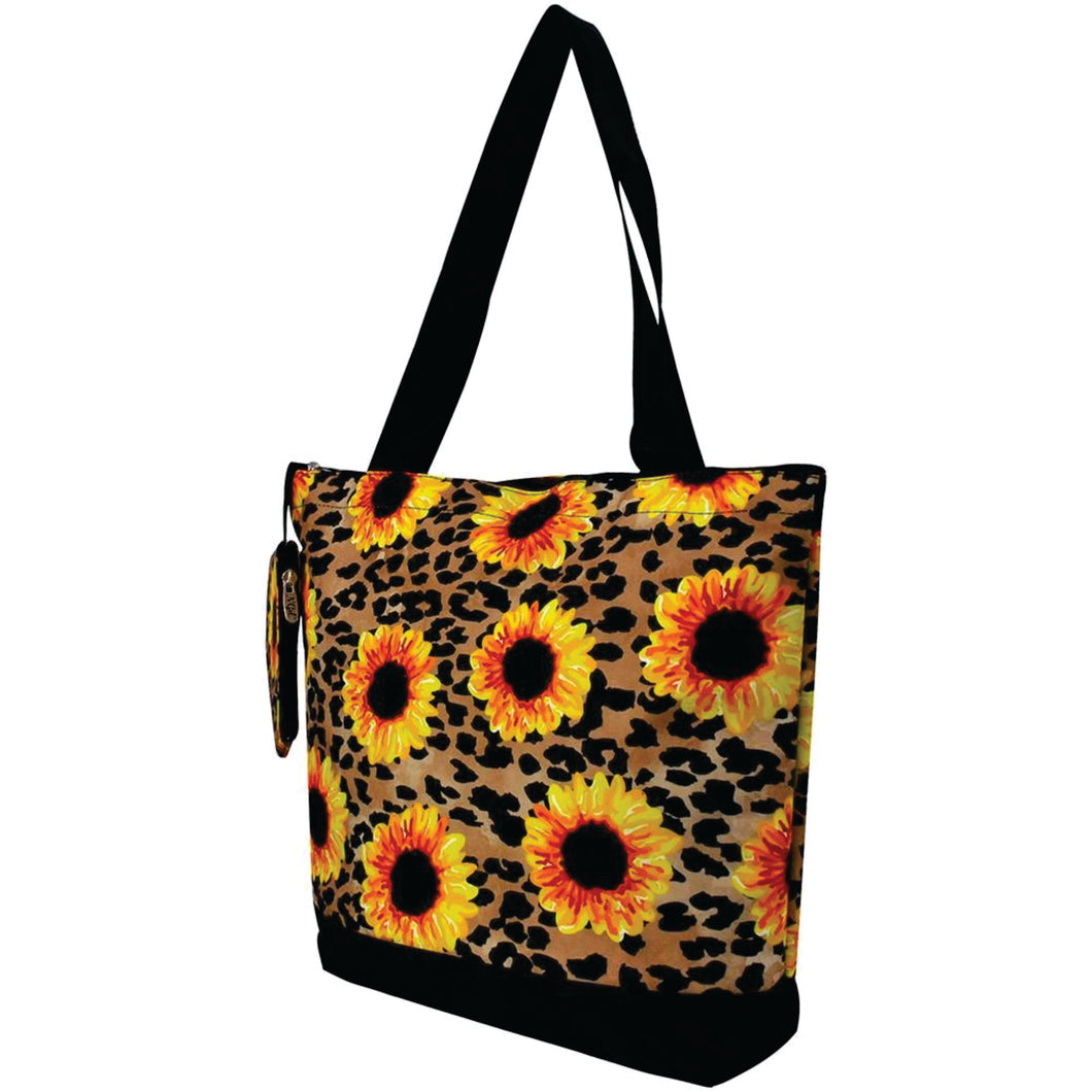 Canvas Tote Bag - Leopard Sunflower